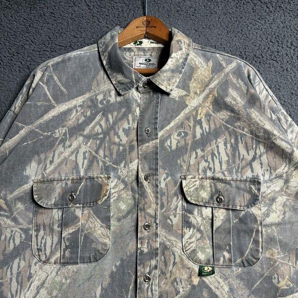Vintage Mossy Oak Button Up Shirt Men's 3XL XXXL Hunting AOP Camo - Picture 3 of 13